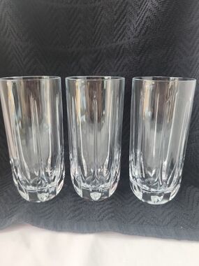 ROYAL DOULTON Mode Hiball Glasses x 3 Flames Optic Tumblers 12 OZ Retired Italy